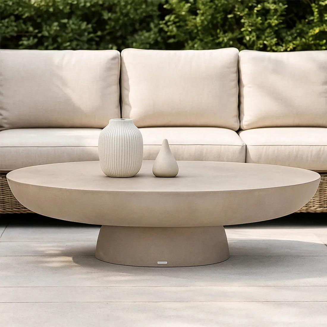 cassius oval outdoor concrete coffee table australia