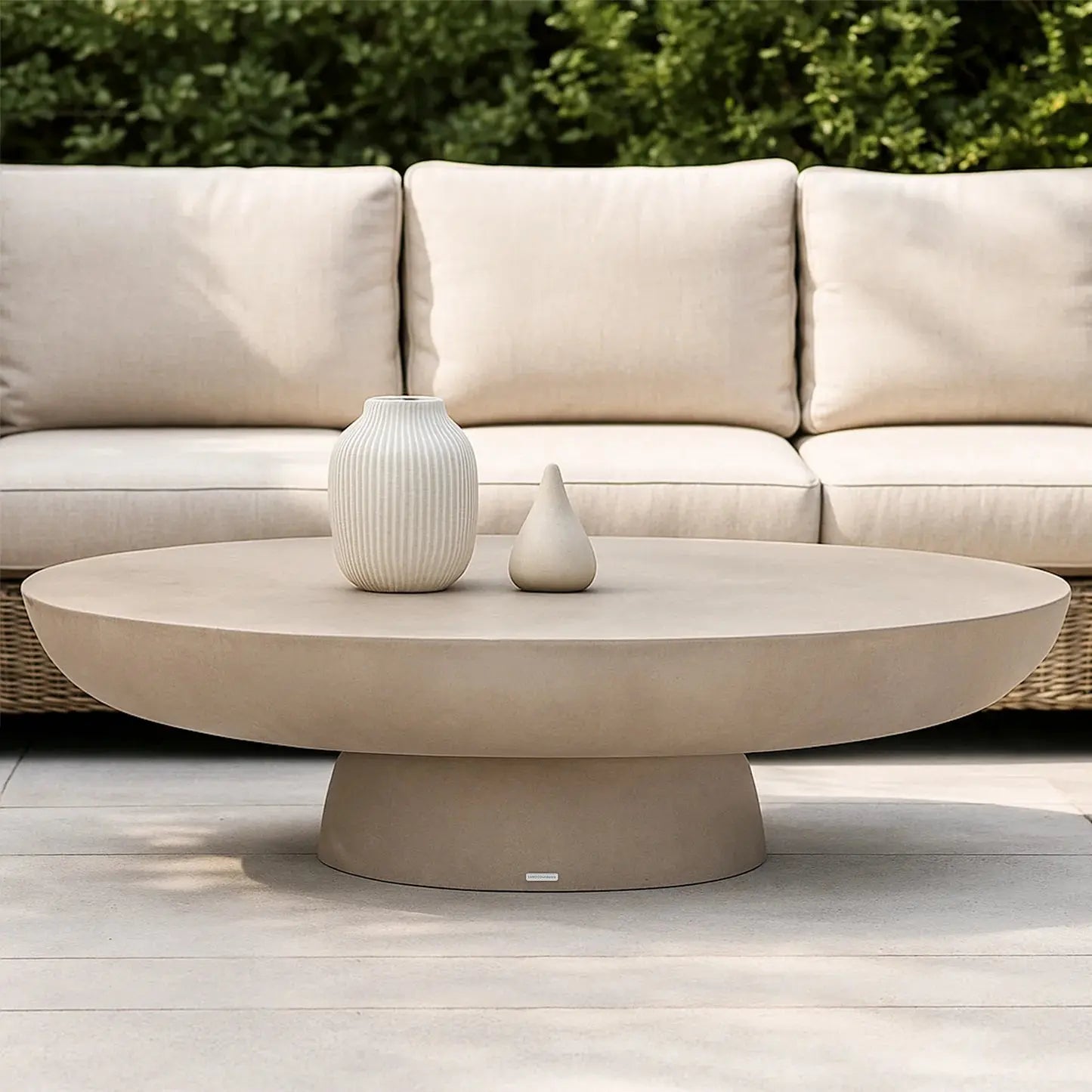 cassius oval outdoor concrete coffee table australia