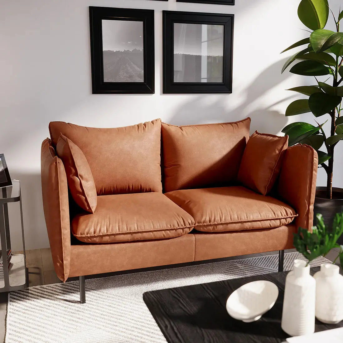 chocolate PU leather sofa Australia
