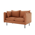 chocolate brown leather style sofa living room