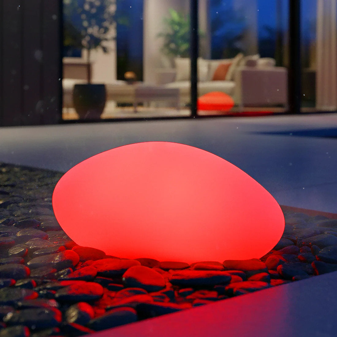 Beyond Living solar LED rock light outdoor garden lamp
