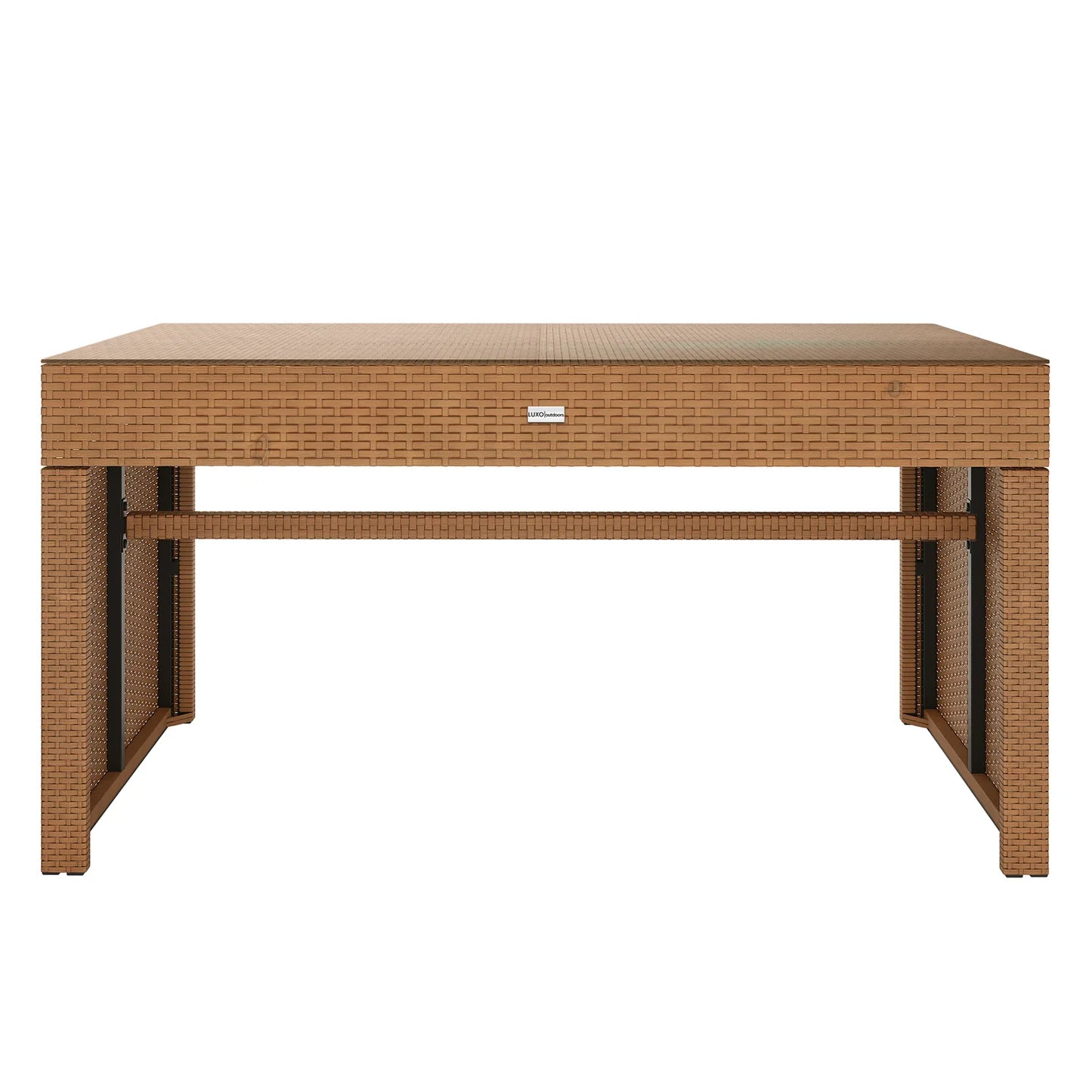 compact patio dining table with benches for four people