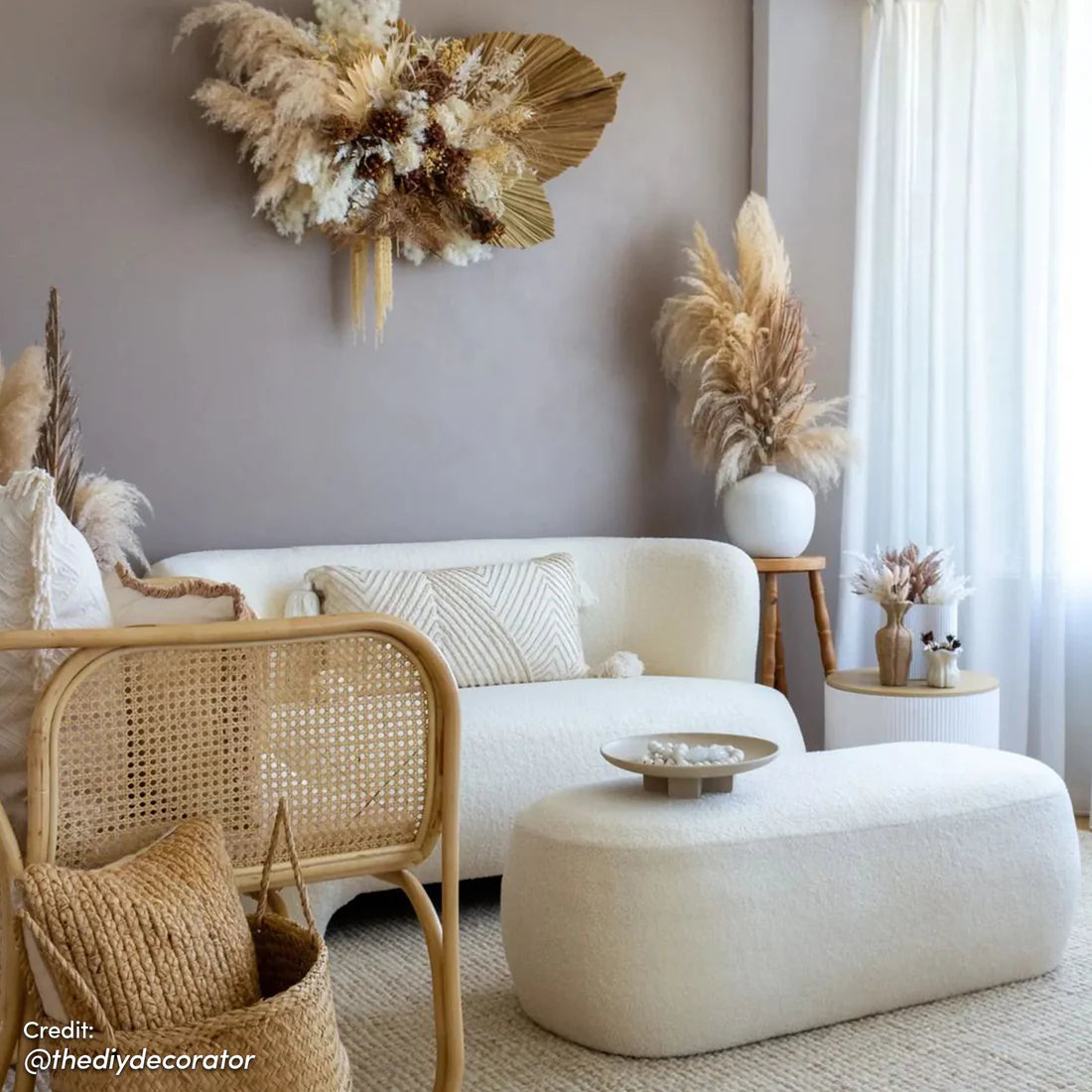 contemporary 2 seater boucle sofa living room