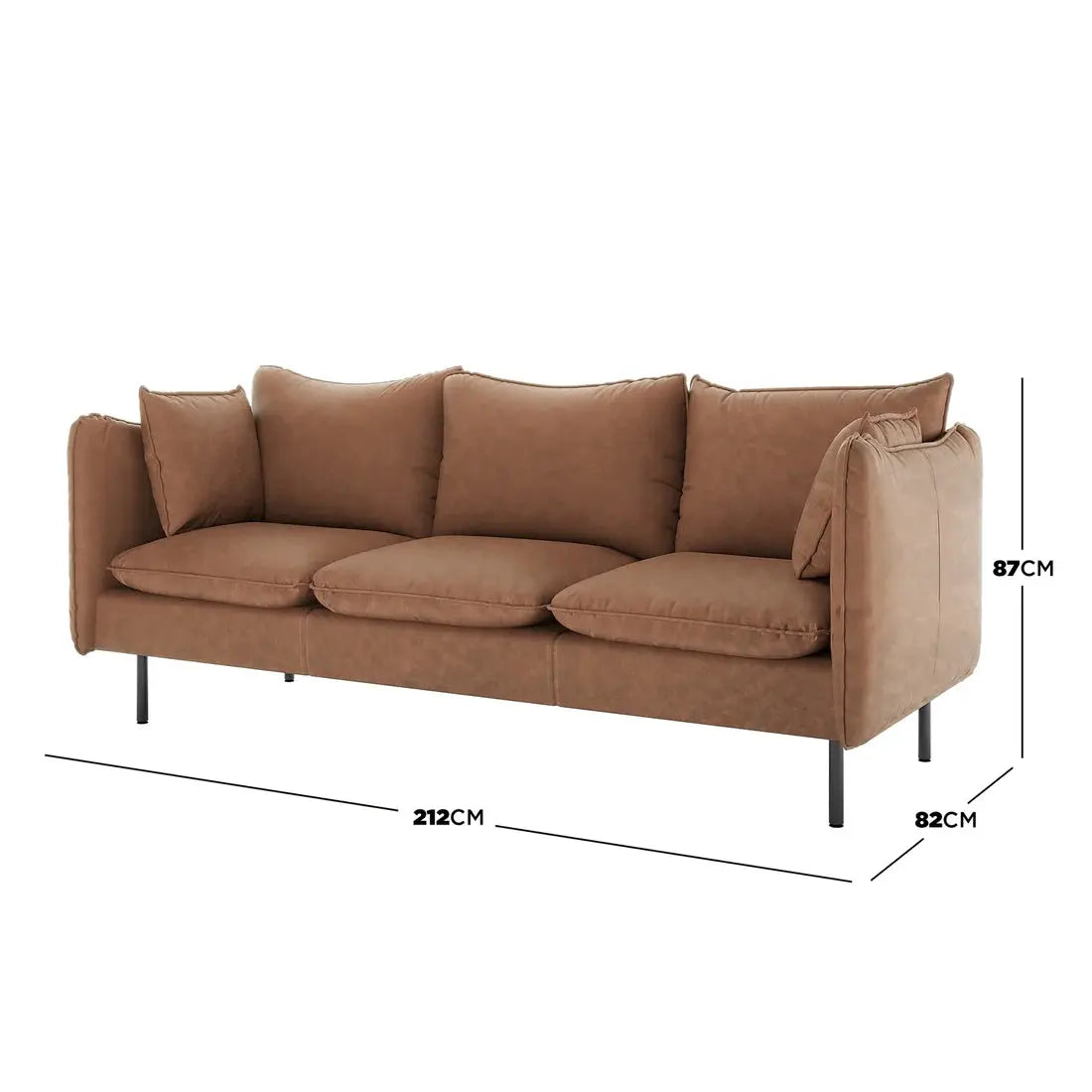 contemporary PU leather lounge set chocolate brown