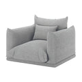 contemporary boucle accent sofa with pillow