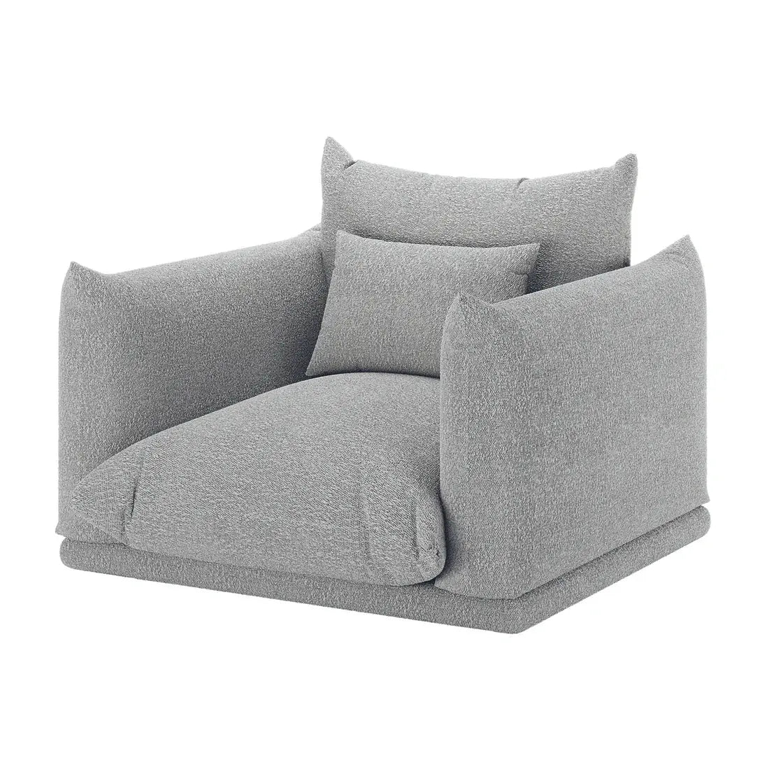 contemporary boucle accent sofa with pillow