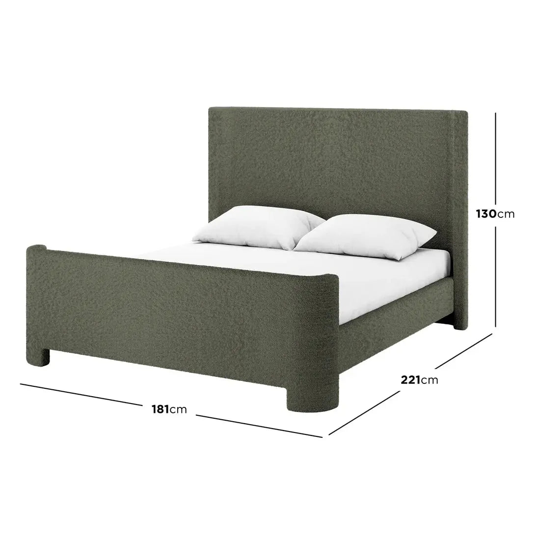 contemporary boucle fabric bed frame bedroom
