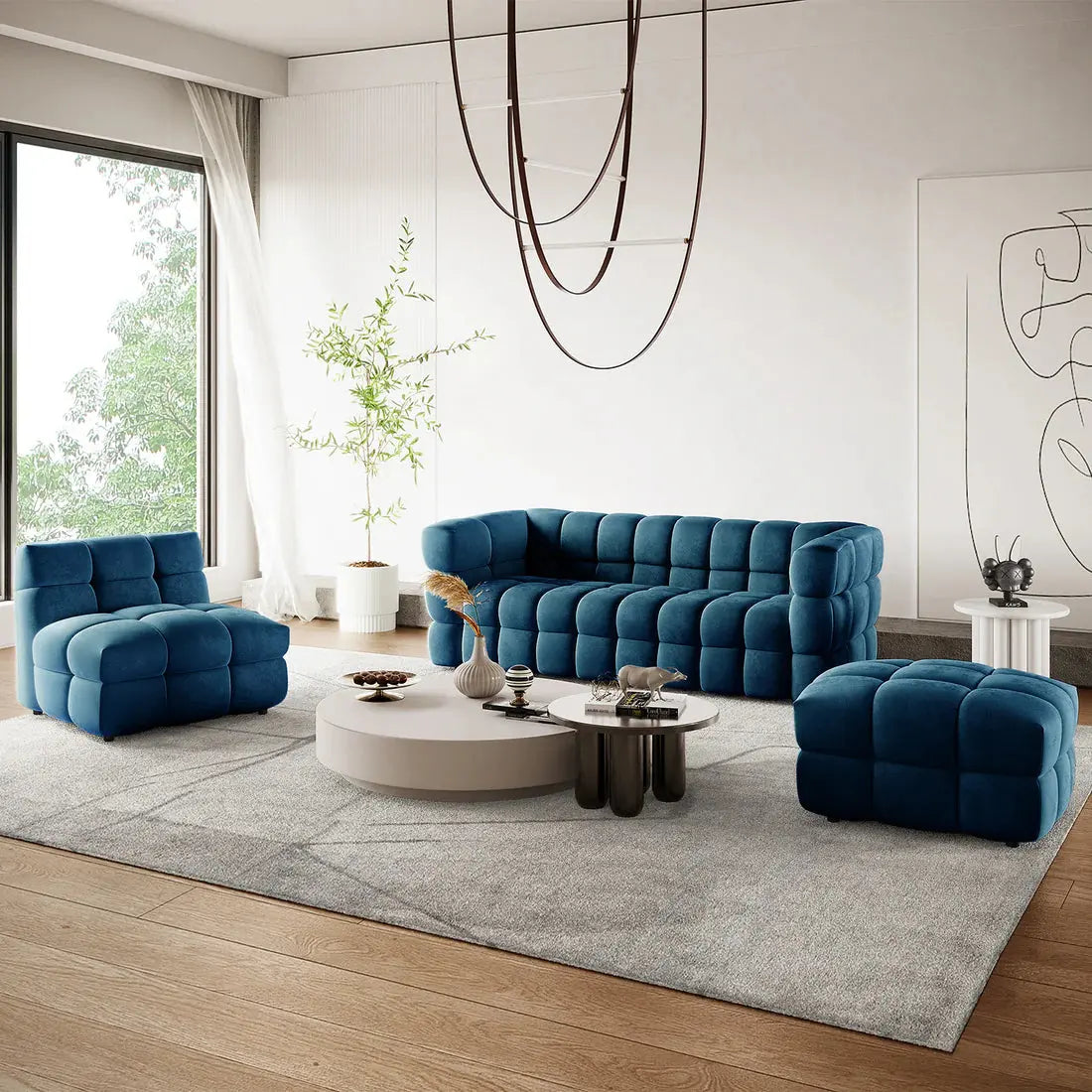 contemporary boucle sofa living room furniture