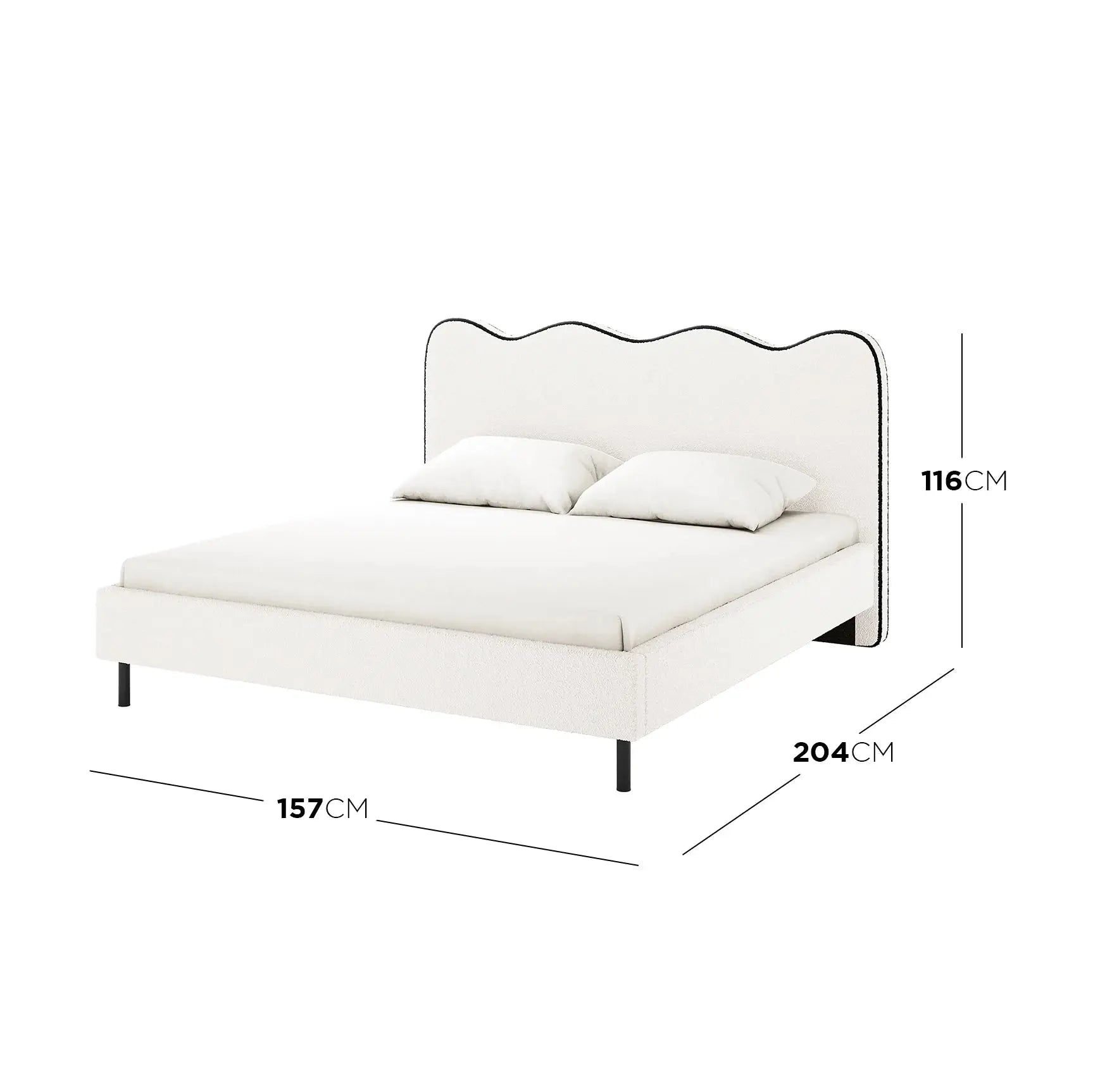 contemporary boucle upholstered bed frame bedroom