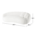 contemporary curved boucle sofa living room
