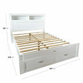 contemporary double bed frame with headboard shelving
