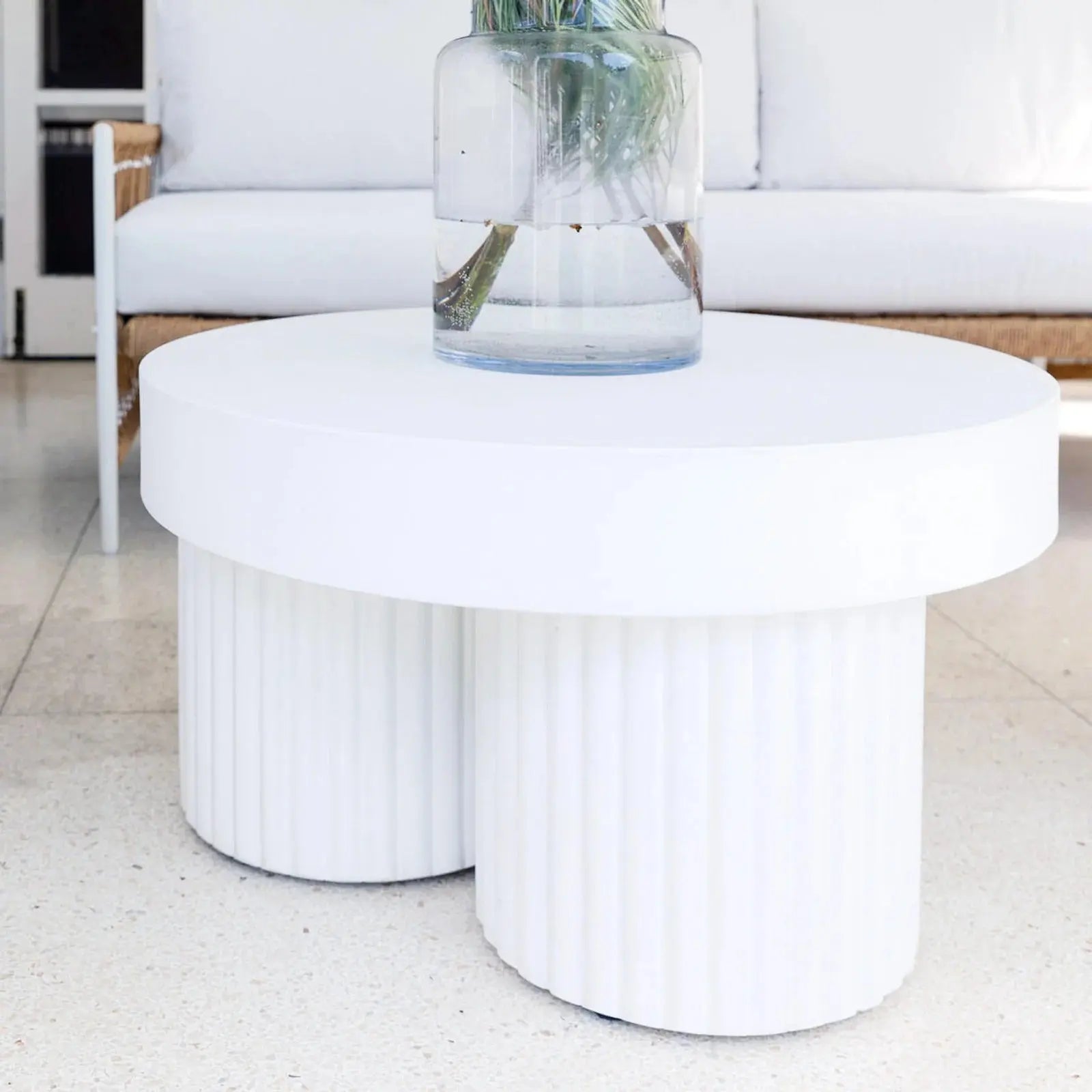 contemporary indoor outdoor coffee table concrete finish