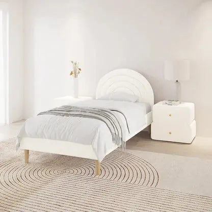 contemporary kids bed frame rainbow headboard design