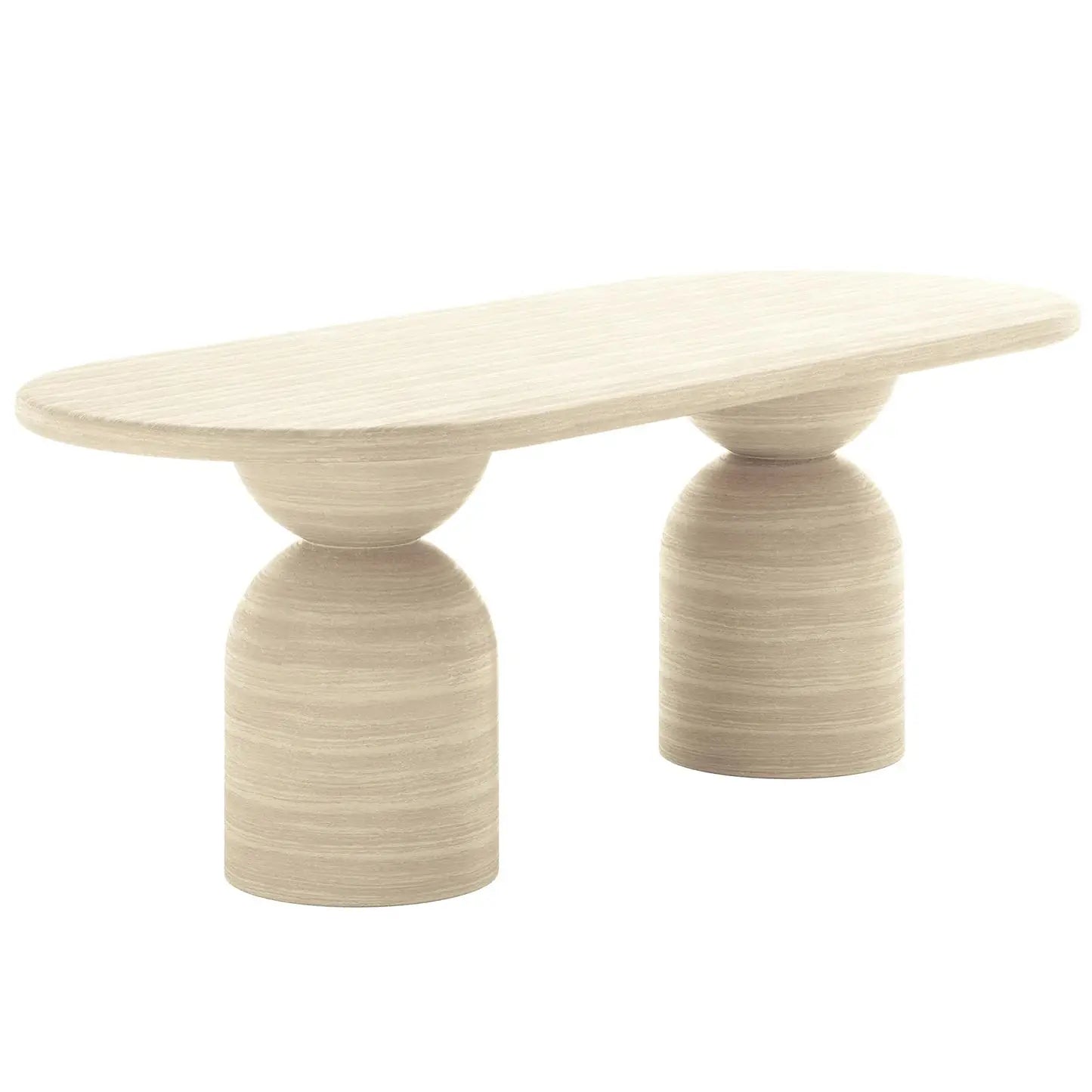 contemporary outdoor concrete dining table oval design