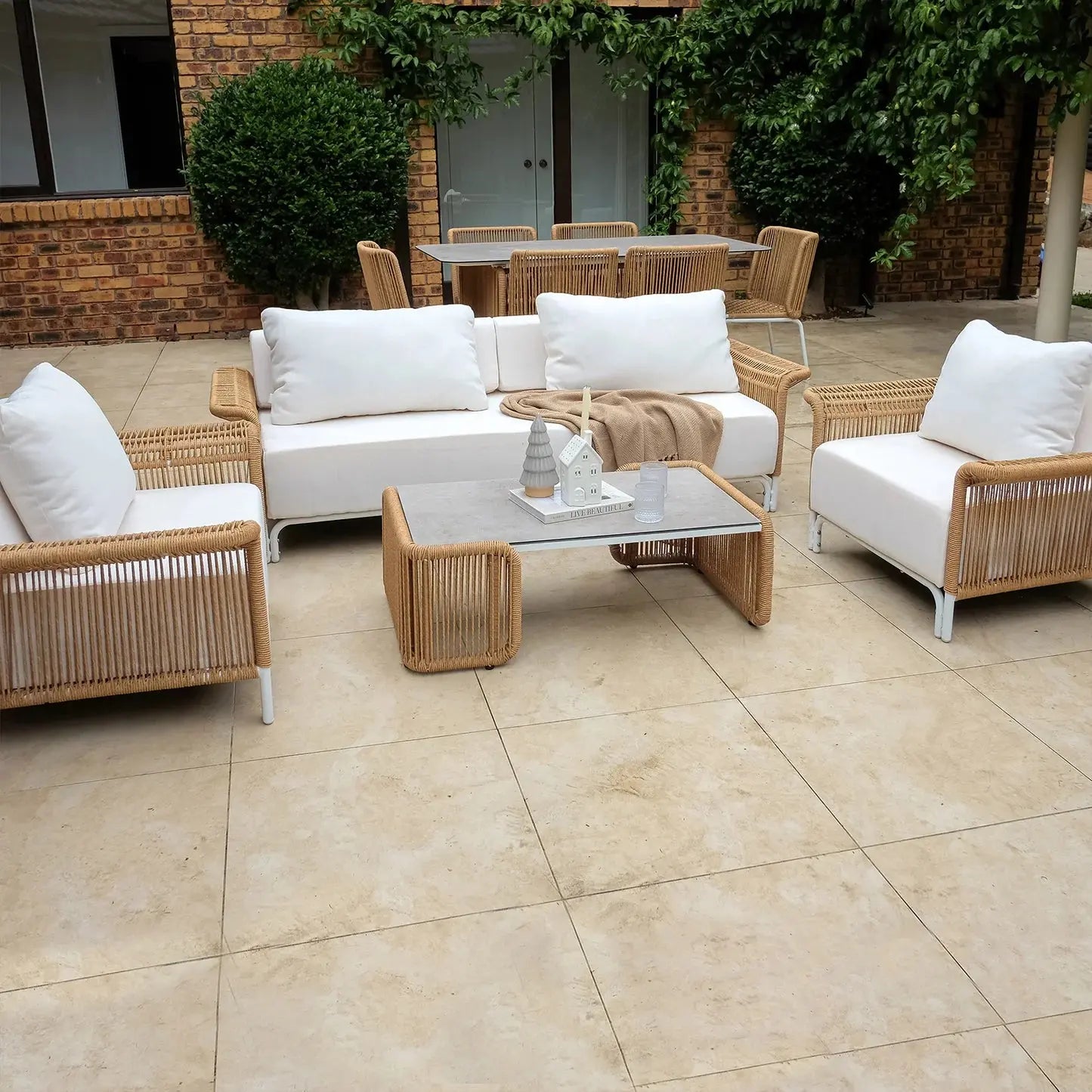 contemporary rattan outdoor seating set patio design