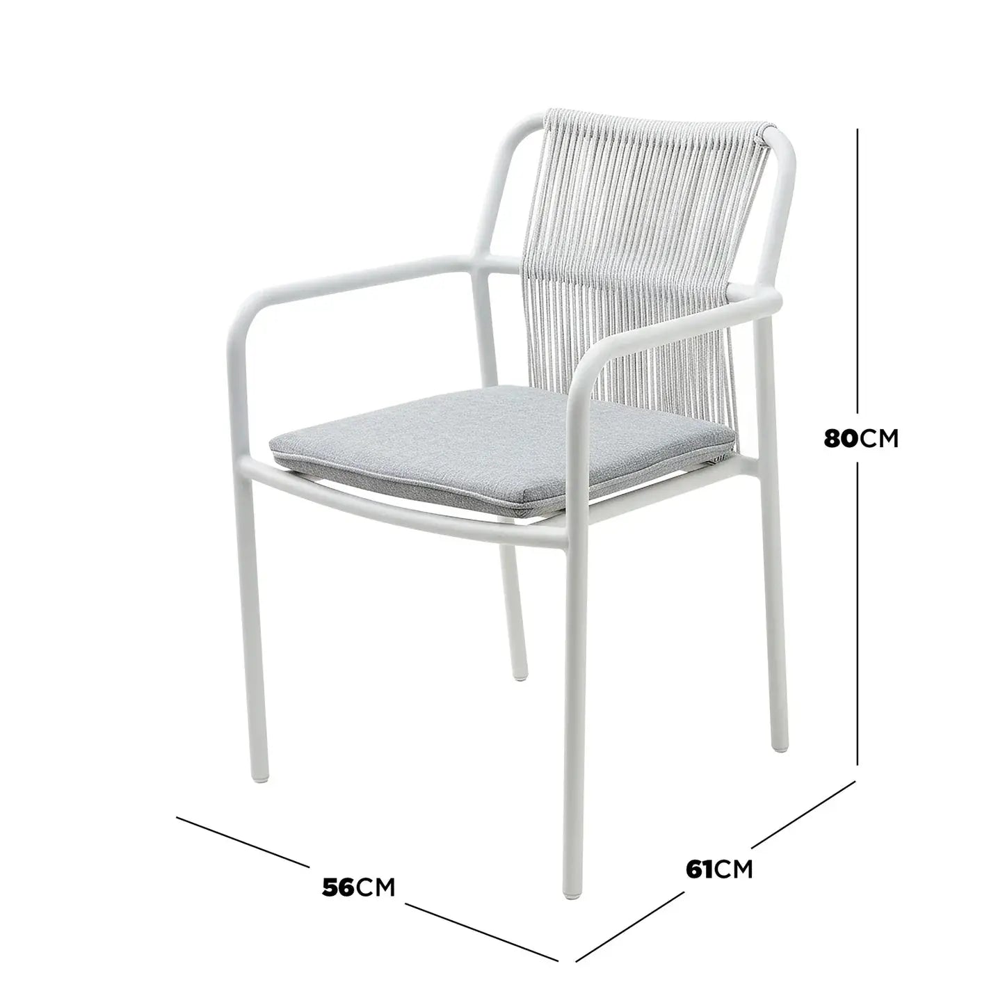 contemporary rope outdoor dining chair design