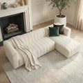 contemporary tufted boucle sofa living room