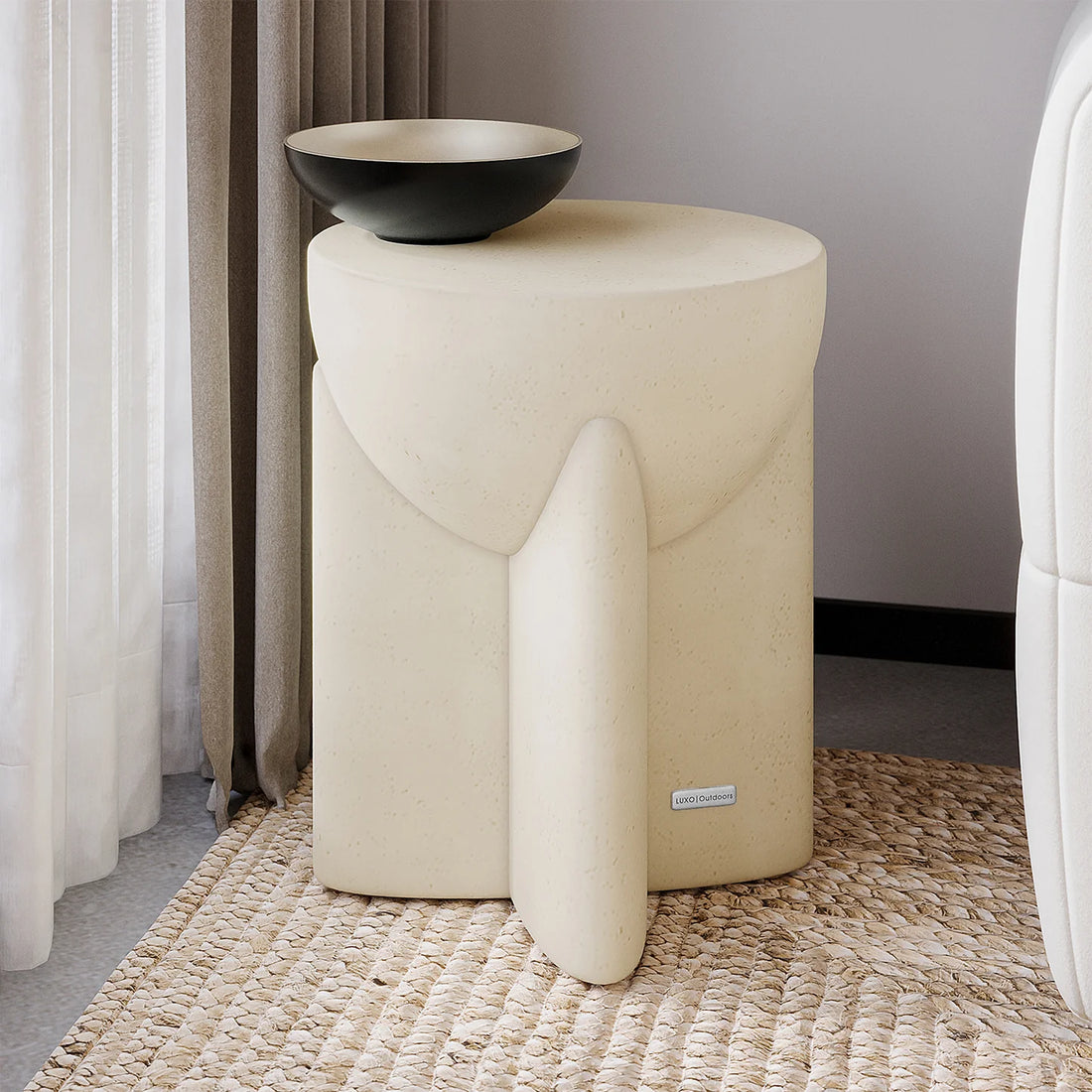 Beyond Living round concrete side table for patio seating