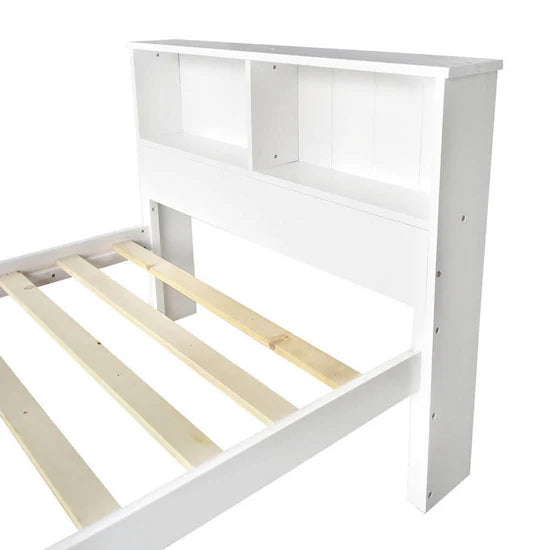 contemporary white wooden single bed australia