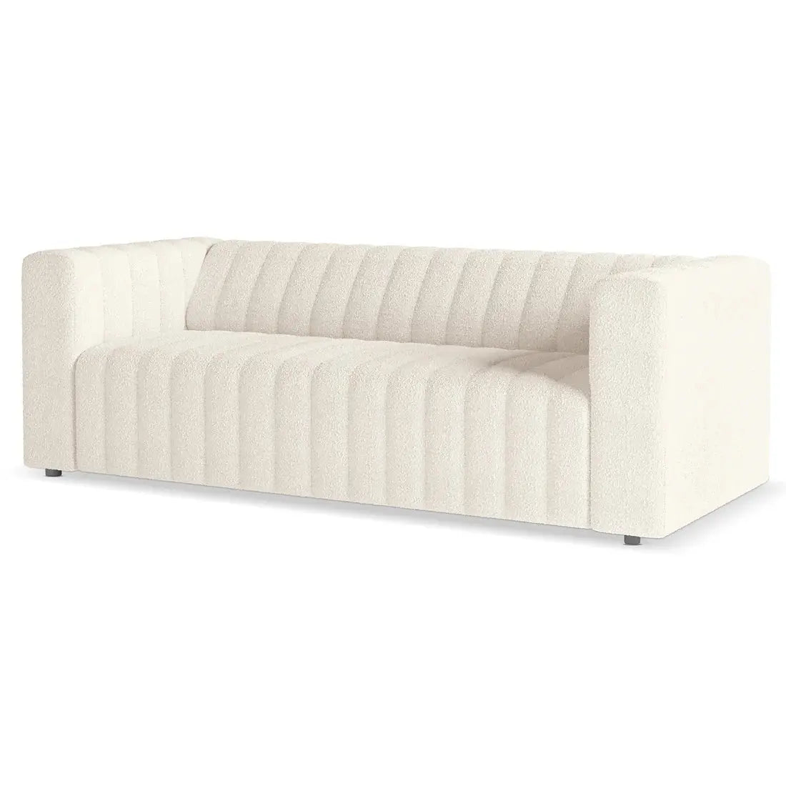 cream boucle living room sofa