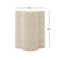 curved concrete accent table for outdoor lounge furniture