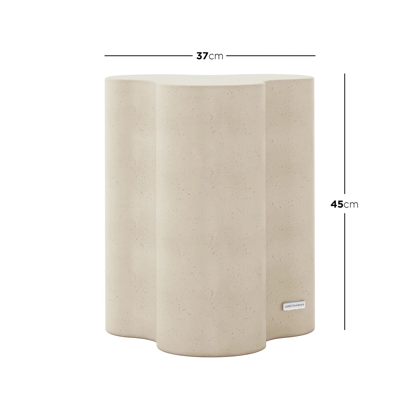 curved concrete accent table for outdoor lounge furniture
