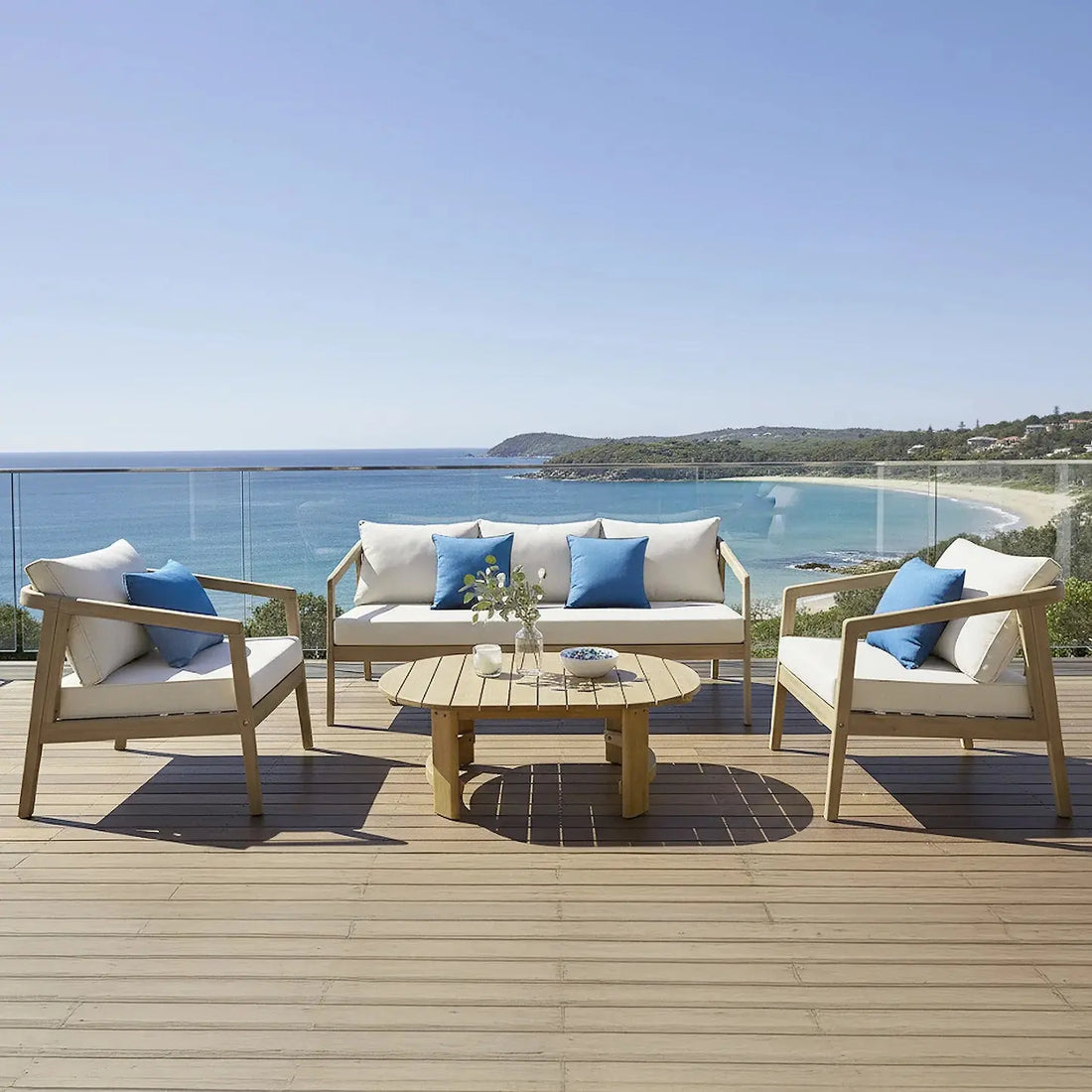 delva 4 seater acacia hardwood outdoor sofa set australia