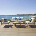 delva 4 seater acacia hardwood outdoor sofa set australia