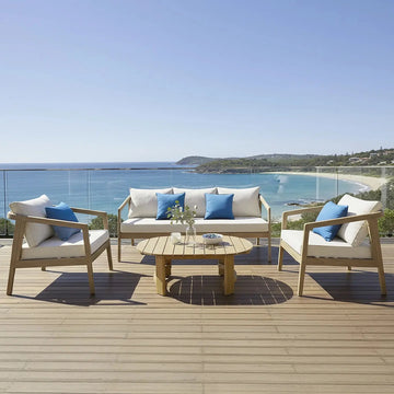delva 4 seater acacia hardwood outdoor sofa set australia