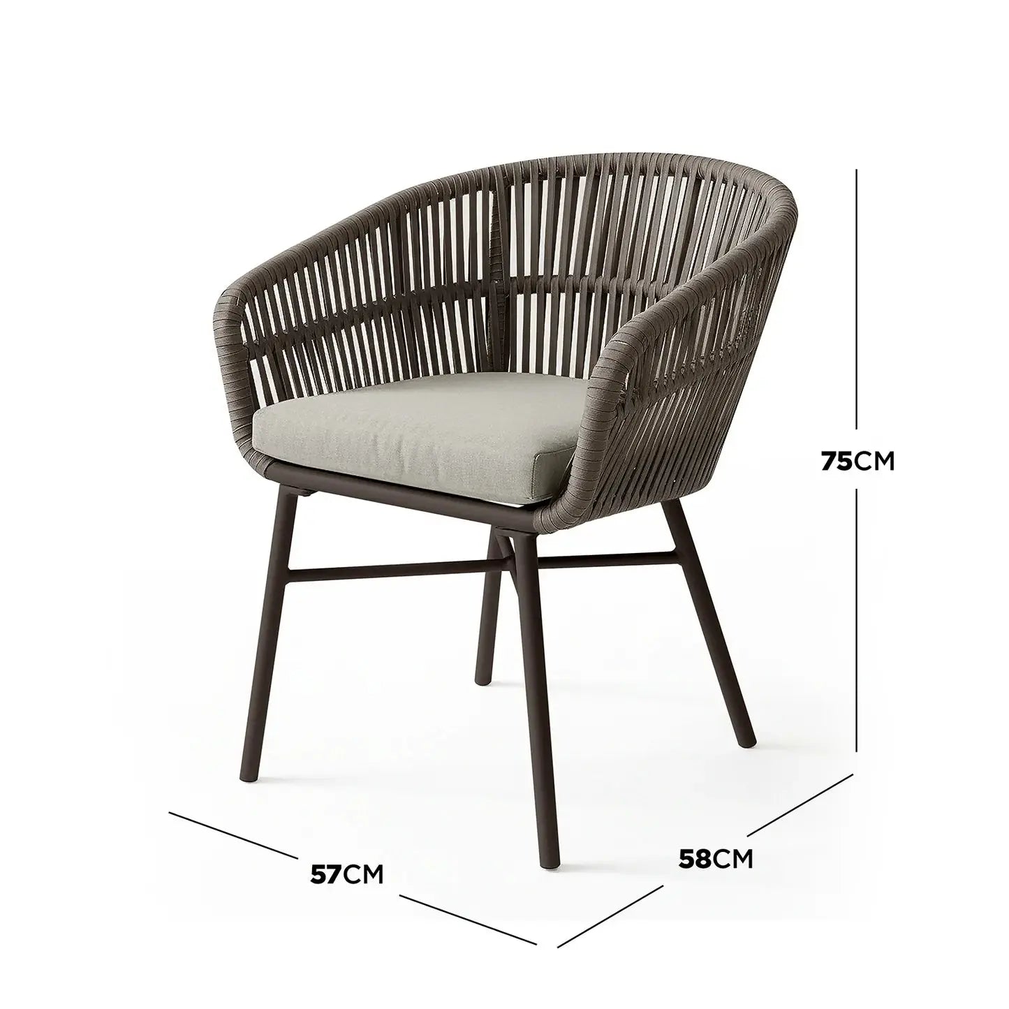 Marula Rope Outdoor Dining Chairs in Brown Set of 4 Australia Beyond Living