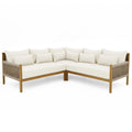 Tavi 5 Seater Solid Timber L Shape Outdoor Sofa Beyond Living
