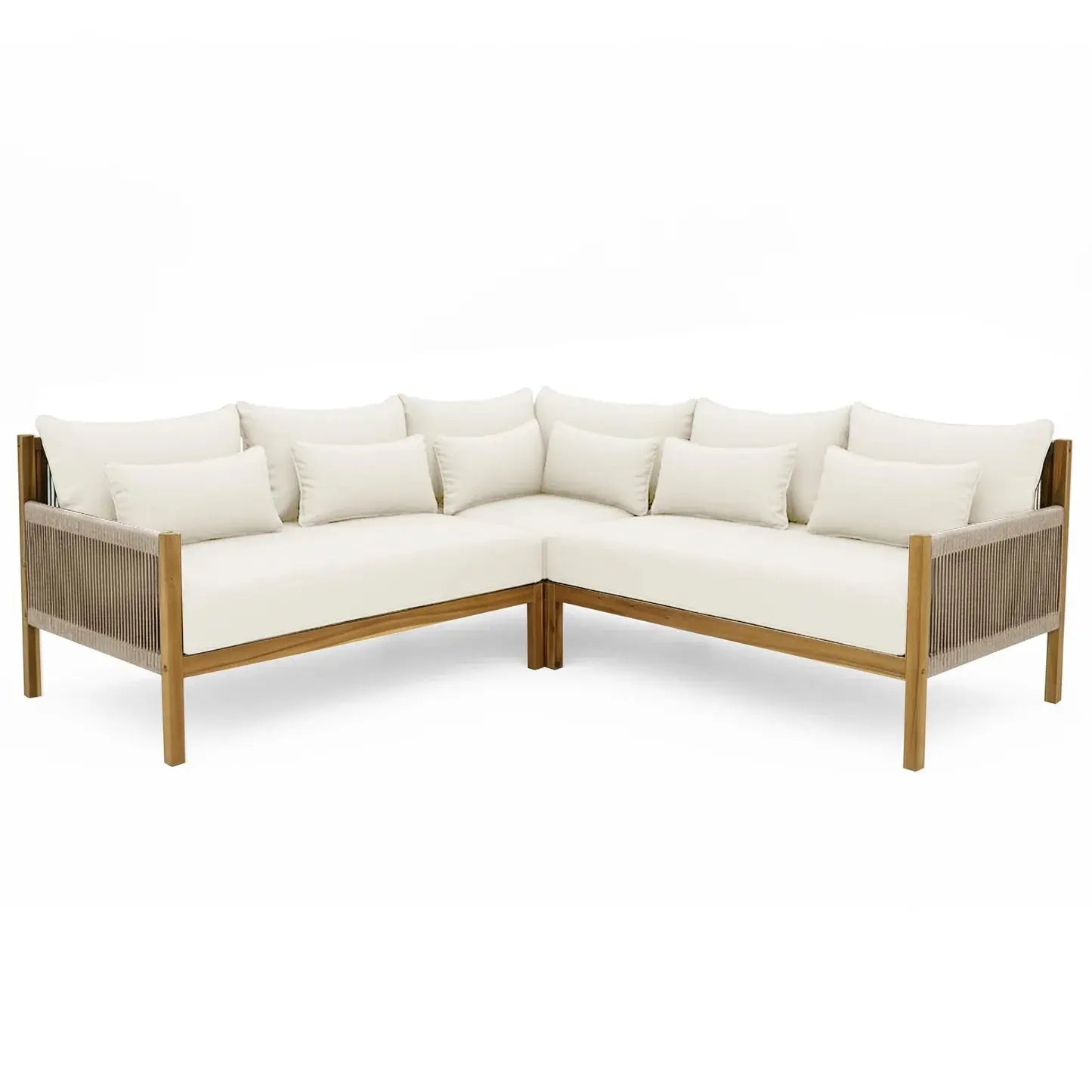 Tavi 5 Seater Solid Timber L Shape Outdoor Sofa Beyond Living