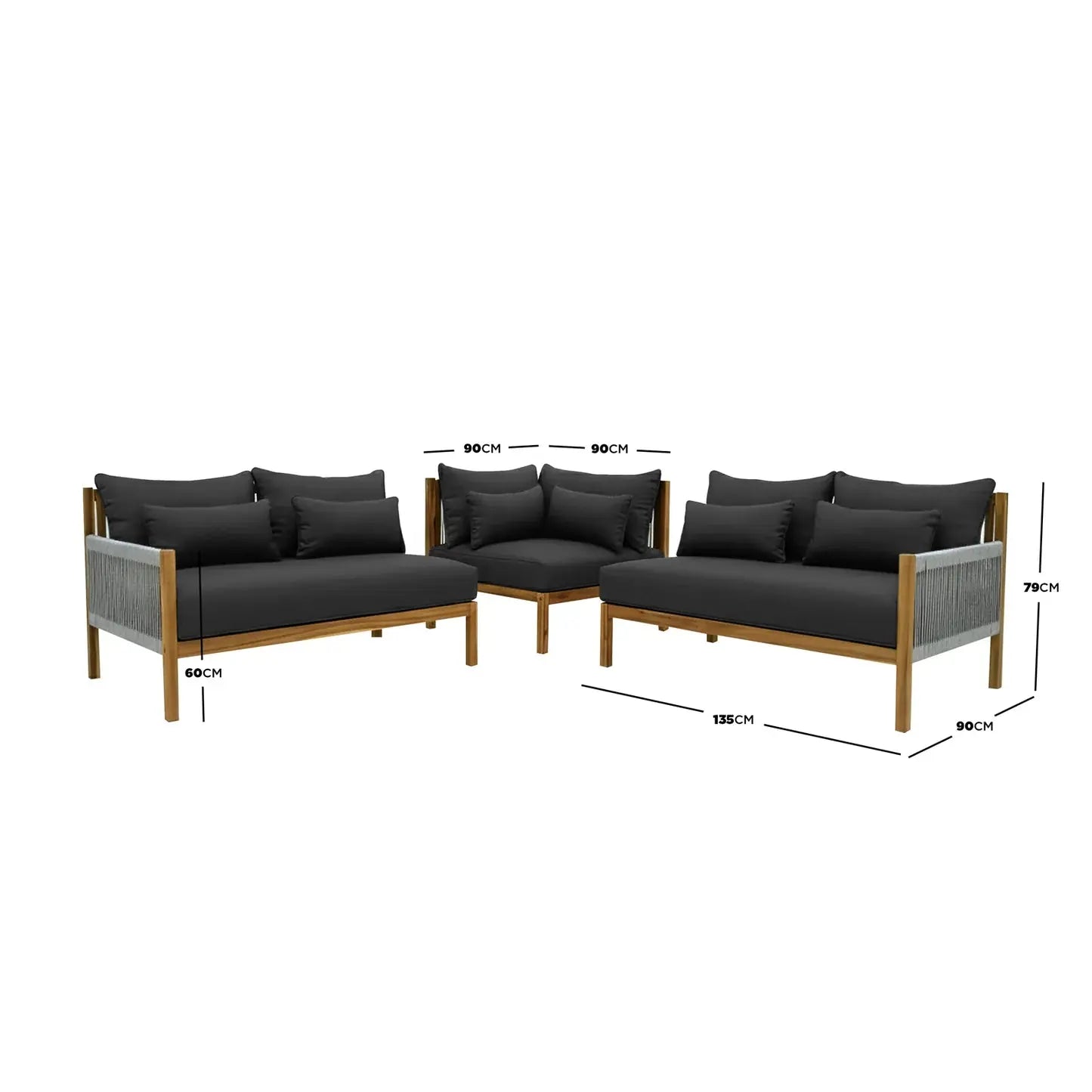 Tavi 5 Seater Solid Timber L Shape Outdoor Sofa Beyond Living