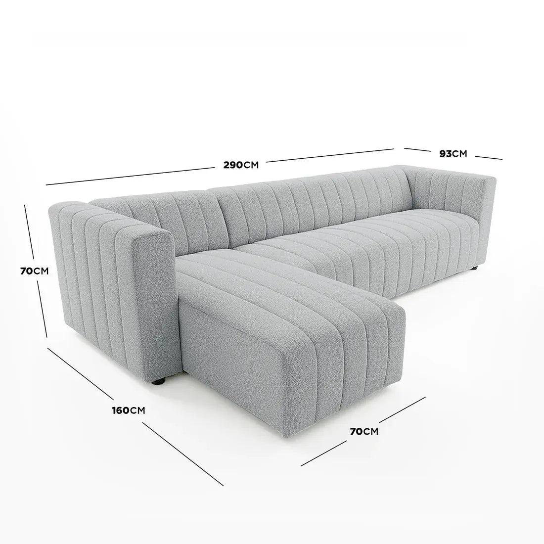 Parisa Tufted Boucle Sofa with Chaise Australia Beyond Living