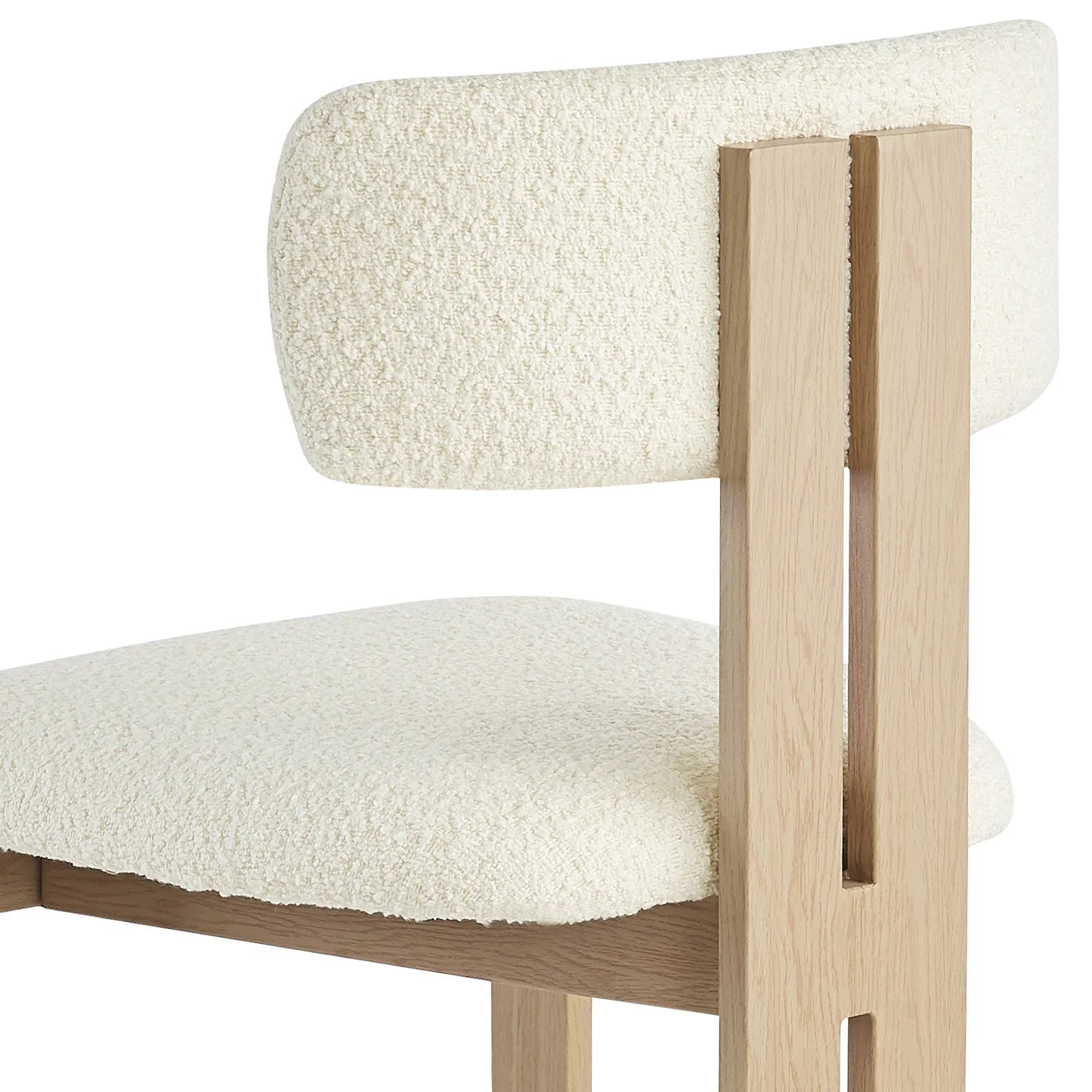 Haleo Curved Boucle Dining Chair Set Australia Beyond Living
