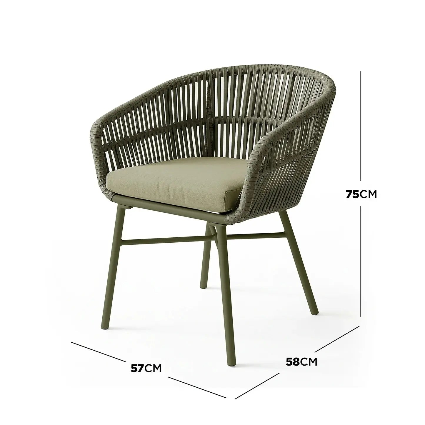 Marula Rope Outdoor Dining Chairs in Brown Set of 4 Australia Beyond Living