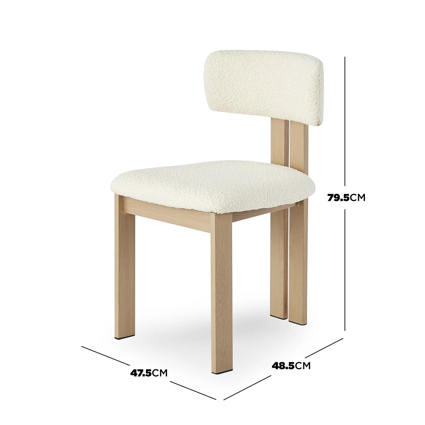 Haleo Curved Boucle Dining Chair Set Australia Beyond Living