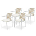 Evone Aluminium Rope Outdoor Dining Chairs Set Australia Beyond Living