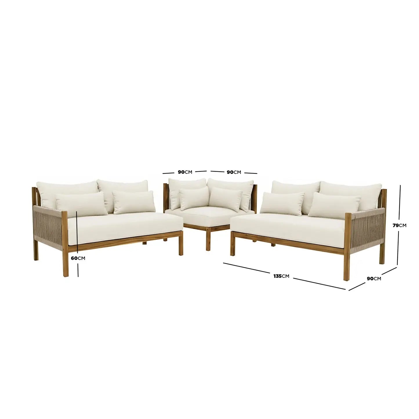 Tavi 5 Seater Solid Timber L Shape Outdoor Sofa Beyond Living