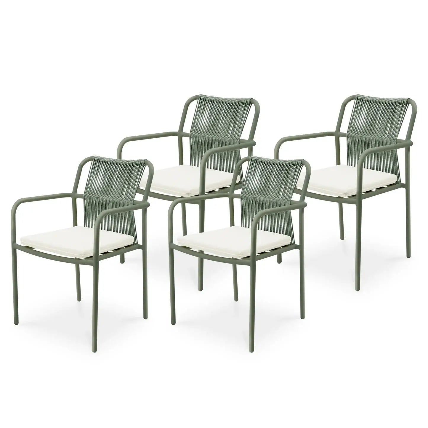 Evone Aluminium Rope Outdoor Dining Chairs Set Australia Beyond Living