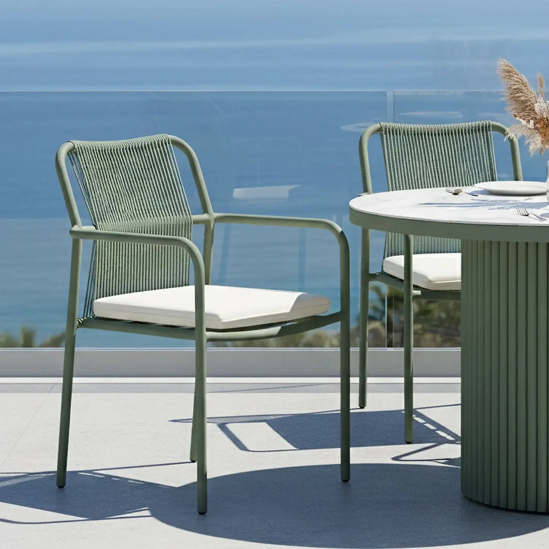 evone aluminium rope outdoor dining chairs australia