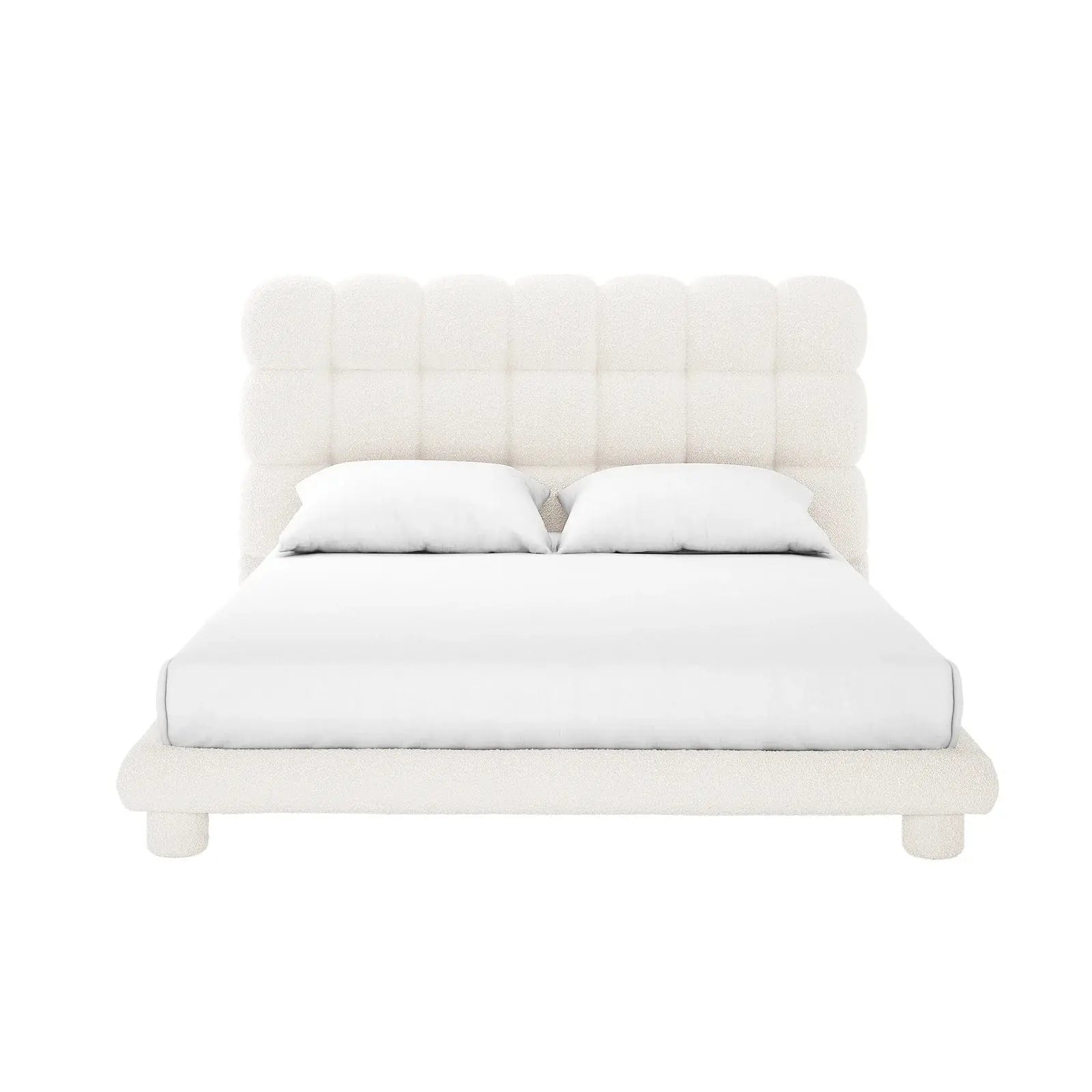 Aina Double Boucle Upholstered Bed Frame Australia Beyond Living
