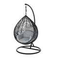 garden wicker pod chair hanging egg seat in black