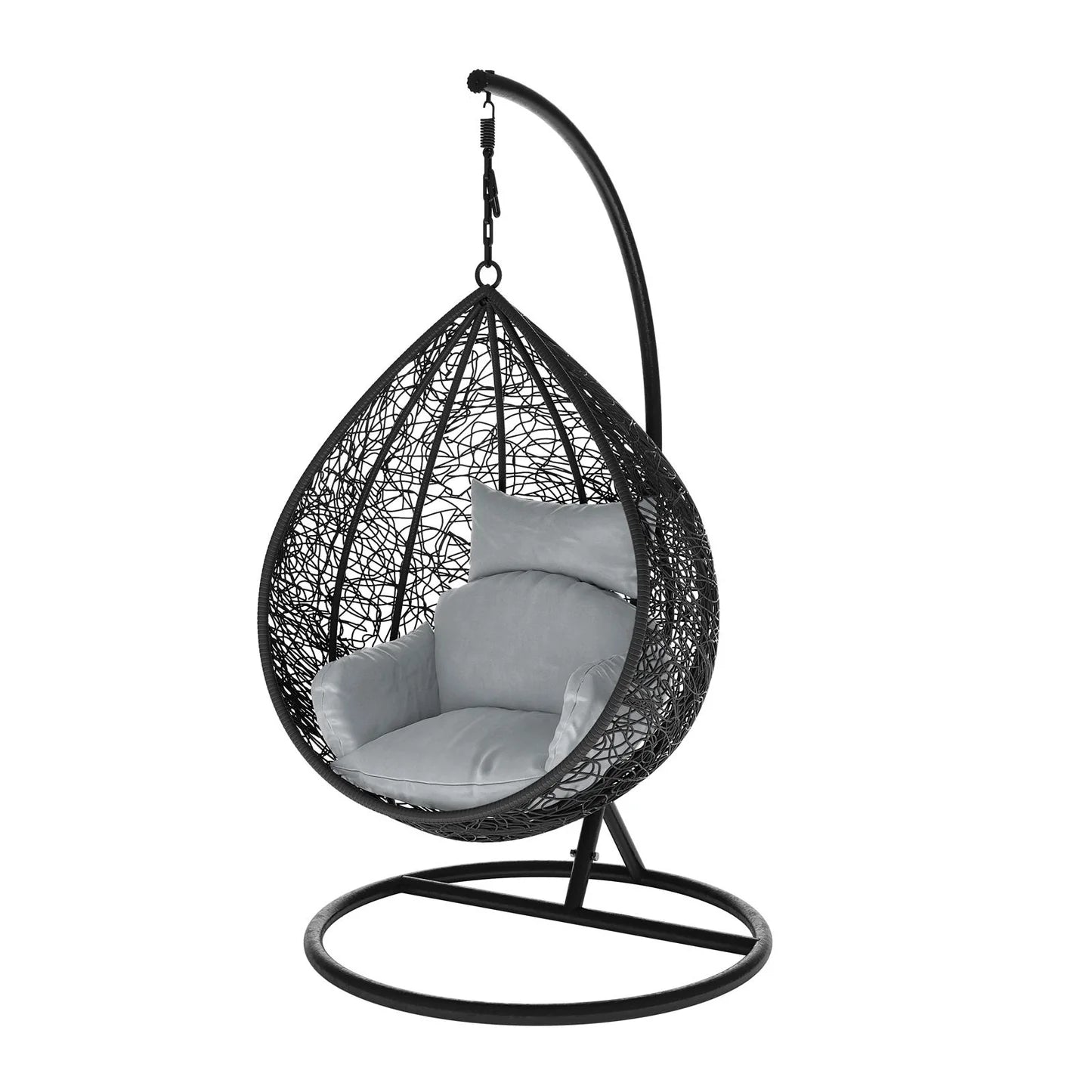 garden wicker pod chair hanging egg seat in black