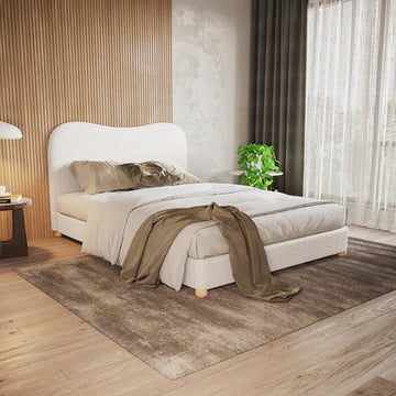 ginnie double curved boucle cloud bed frame australia