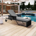grey rattan patio sun lounger for outdoor relaxation