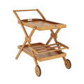 hardwood outdoor kitchen trolley with storage shelves