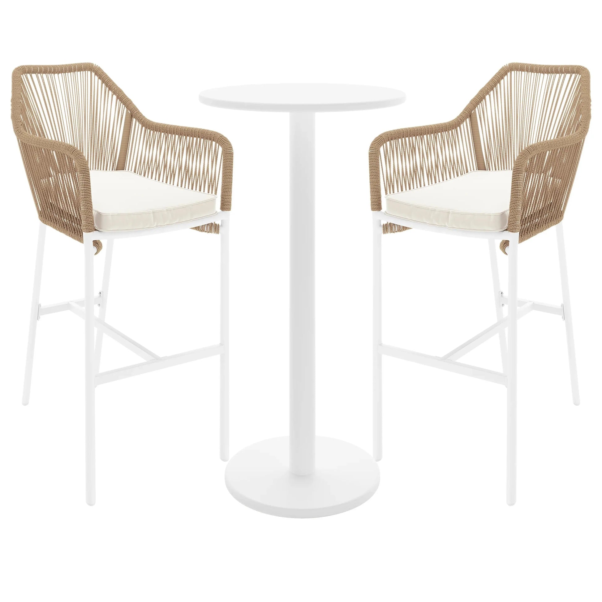 Luzon & Tablas Wicker Outdoor Bar Table Set Natural Australia Beyond Living