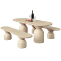 Lumen 220cm Outdoor Concrete Dining Table Set Beige Australia Beyond Living