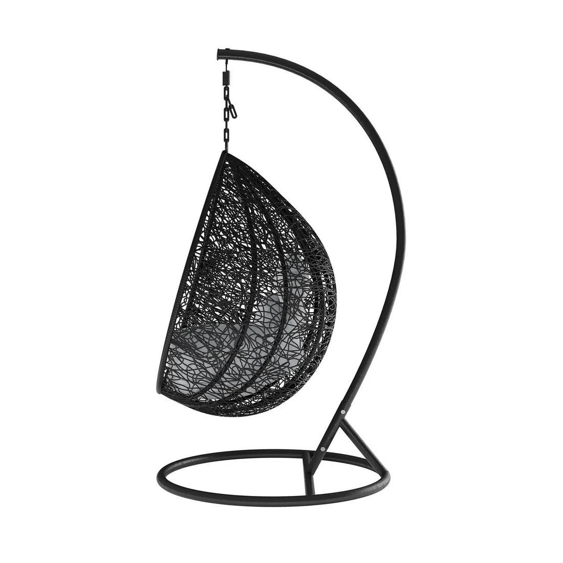 large outdoor hanging egg chair black wicker pod chair
